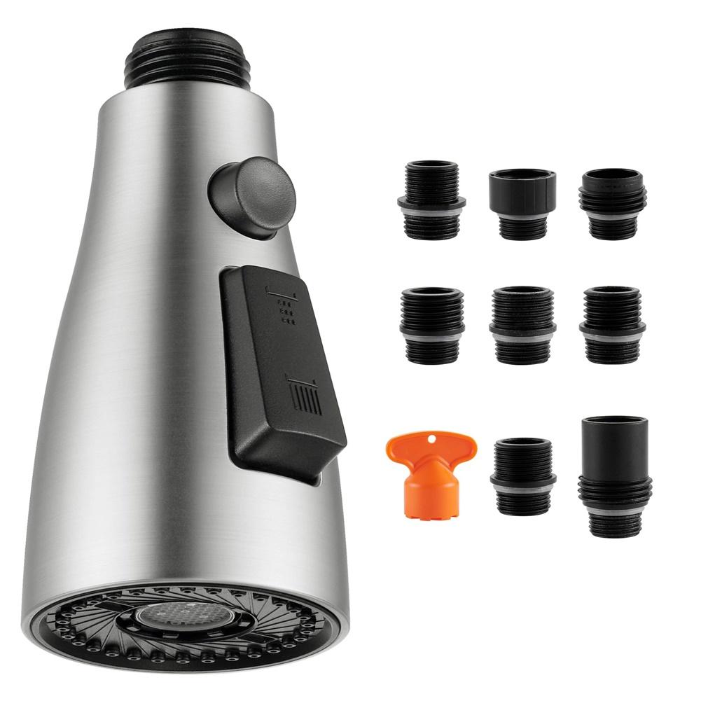 

304 Stainless Steel Pull Down Kitchen Faucet Spray Head With 9 Connectors Shower Spray Head Bathroom Basin Sink Tap Replacement