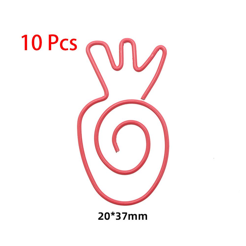 10 Pieces Cartoon Vegetabl Creative Carrot Metal Office School Supplies Cute Paper Clips Gift