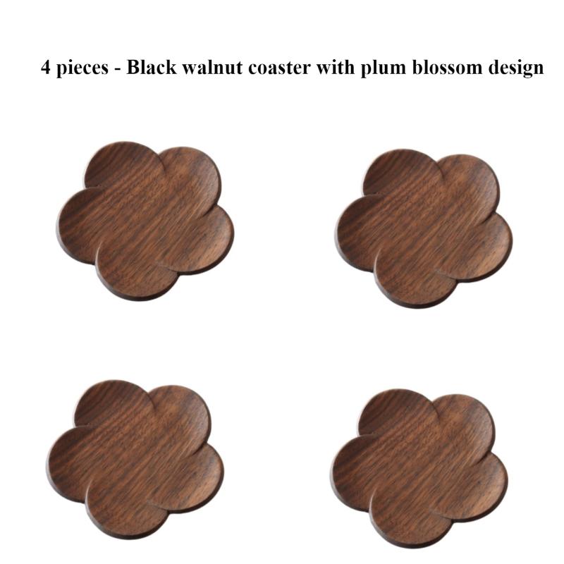 Wood Coasters Cute Decorative Lotus Root Cup Pad Eco-friendly Beech Coaster Reusable Hollow Mats for Tableware Bowl Plate