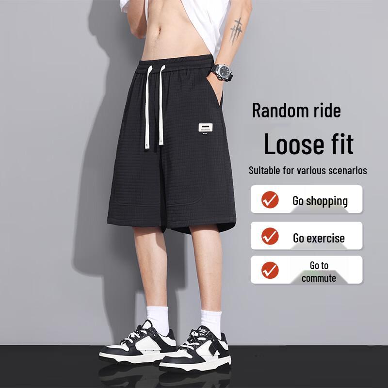 FARUISHI Men s 2026 Summer Loose Fit Drawstring Five-Point Shorts 8XL