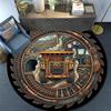 Industrial Machine Round Area Rug Under Office Chairs Bedroom Living Room Home Decor