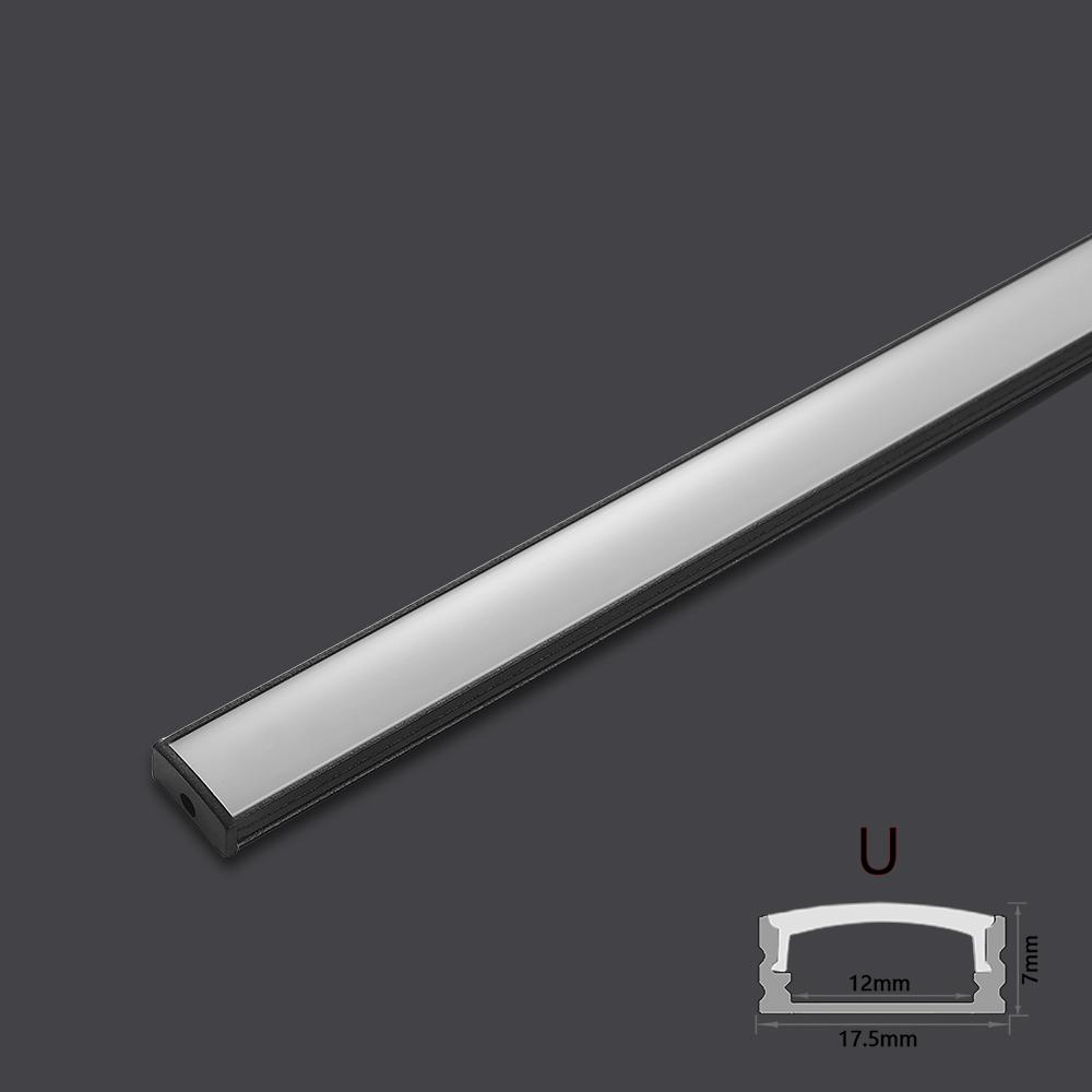 Schwarze Abdeckung 3-30 Fuß/Pack LED-Aluminiumprofil 0,5 m/Fuß U/V-Form Geeignet für 8-12 mm LED-Streifen Gehäusekanal led