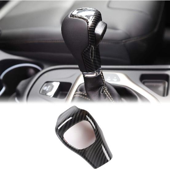 JeCar Gear Shift Knob Cover Trim for Jeep Cherokee 2014-2018 Carbon Fiber Interior Accessories