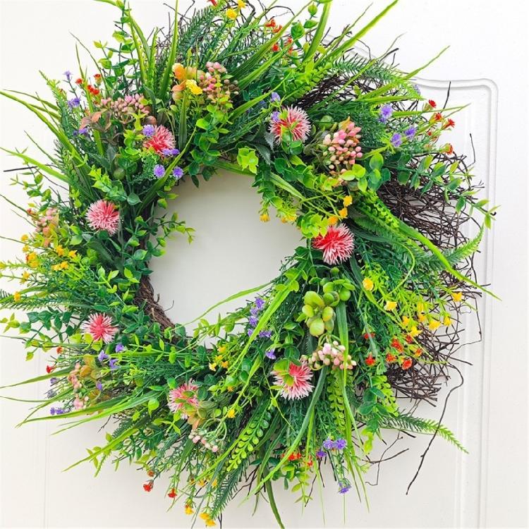 Artificial Front Door Wreath 4 Season Wildflower Flowers Wreath for Wedding Part