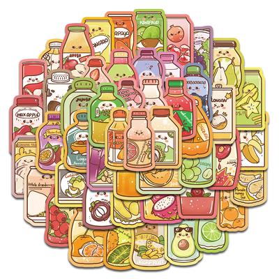 50PCS Summer Drinks Sticker Cartoon Skateboard Aesthetic Retro Phone Laptop Bicycle Luggage Waterproof Bicycle Decal Stickers