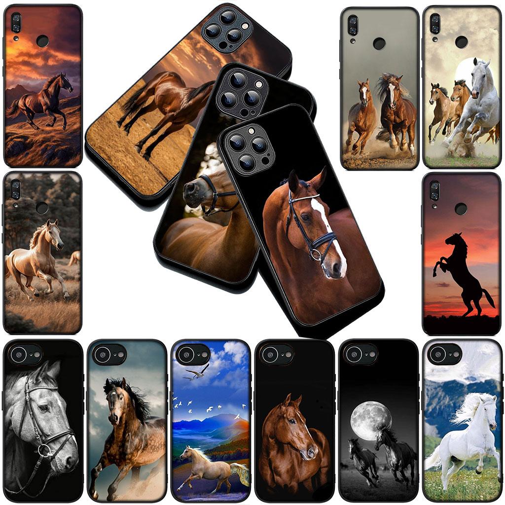 Phone Cover for Samsung Galaxy S25 S24 S23 FE Ultra Plus S7 Edge S25+ S23+ A56 5G Casing Soft Case Running Wild Horse Wallpaper