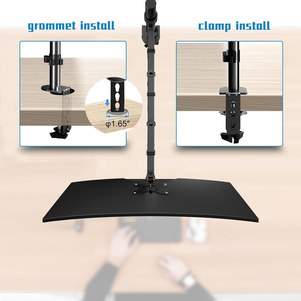 Monitor Arm, PC Monitor Arm, Multi-Axis Lengthening LCD Monitor Arm, 710mm Long, Compatible with 17-27 Inch Monitors, MD9431 (MD9431)
