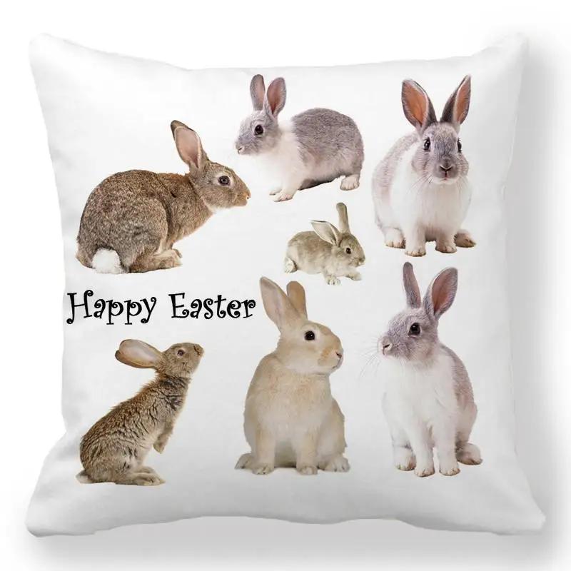 Velikonoční zajíček s potiskem povlak na polštářek jarní velikonoční vajíčko zajíc povlak na polštář domácí dekorace 40/45/50/60 cm