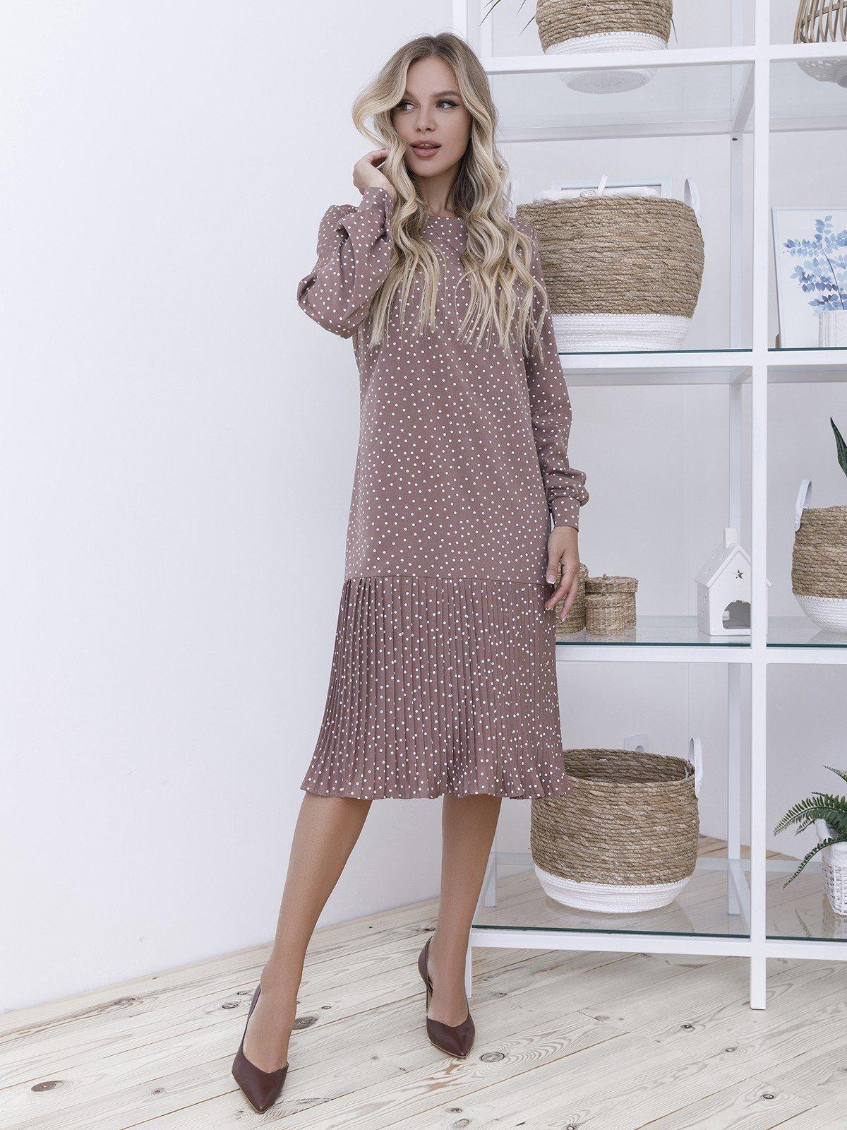 

Пряма сукня в горошок із плісуванням ISSA Plus S чорний