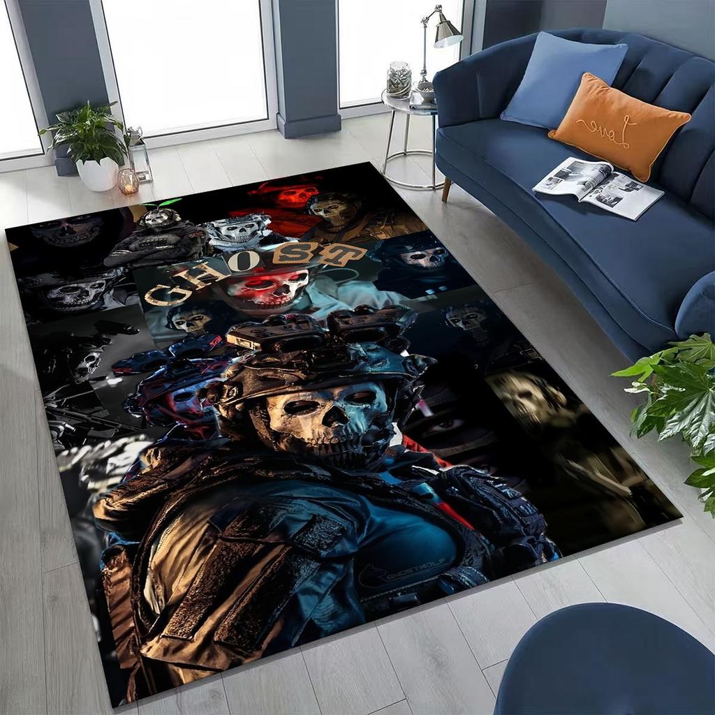 Classic Game Call of Duty Ghost Simon Cartoon Art  Rug for Bedroom Living Room Sofa Home Doormat Decor,Kids Non-slip Floor Mat