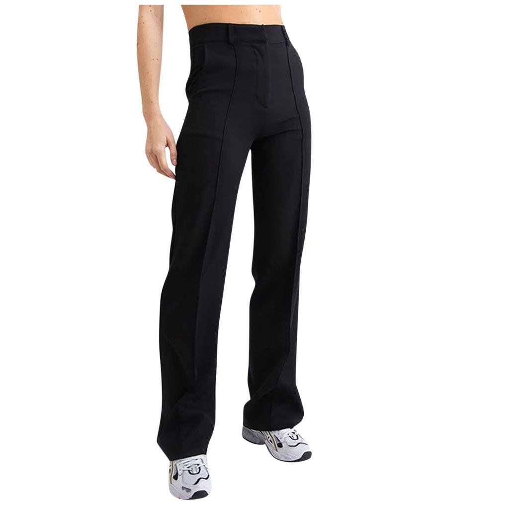 New SSolid Color Business Pants Fashion Straight-Leg Trousers Slim-fit Trousers With Pockets