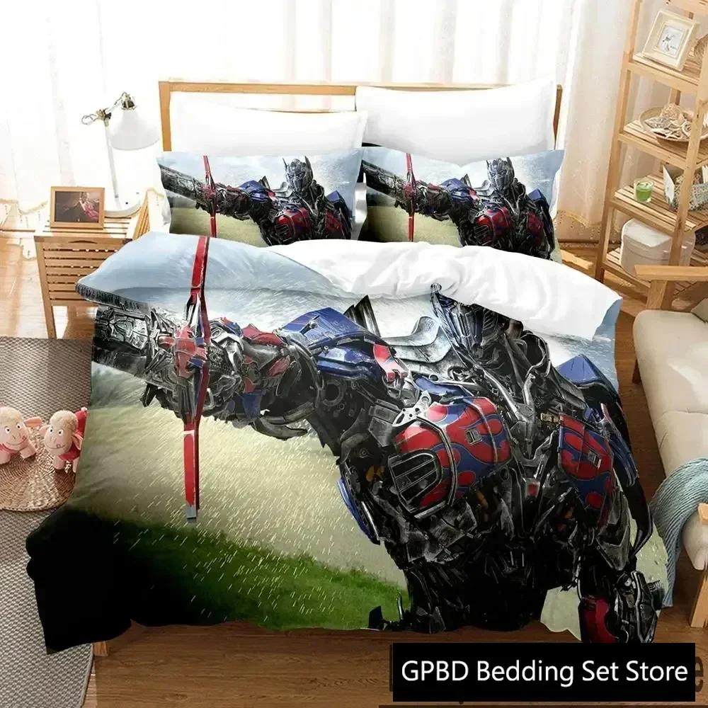 3D-tryckta Tran Formers Sängkläder Pojkar Flickor Dubbel Queen King Size Påslakan Örngott Säng Pojkar Vuxen Hemtextil