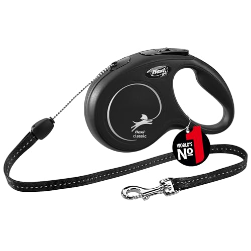 

Flexi New Classic Cord, Small (Under 12kg), 8m, Black [Dog Leash]