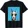 Dobermann Porträt Pop Art Hund mit Sonnenbrille T-Shirt(1)