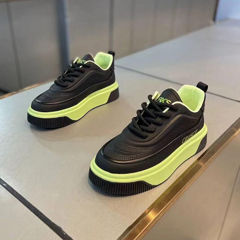 Spring and autumn new low-top thick baseplate shoes youth breathable and comfortable sports and leisure shoes cr
