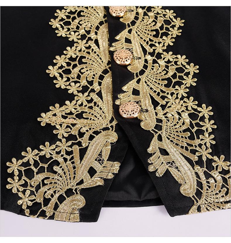 Traje Formal de Príncipe Medieval 2025: Conjunto de Jaqueta Cosplay Masculino Estilo Retrô de Quadra com Mangas Longas