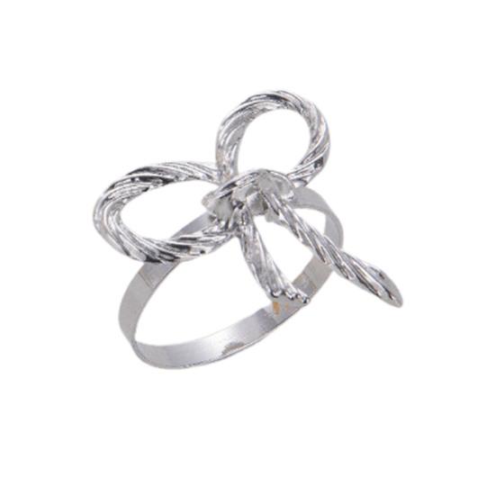 Napkin Rings with Bow Decor Zinc Alloy Napkin Holders Wedding Party Decoration Table Setting Accessories