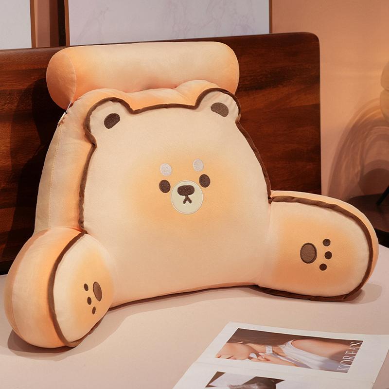 Cartoon Nachtkastje Zacht Dier Brood Kat Hond Rugleuning Bank Kussen Pluche Koekje Beer Driehoek Kussen Op Het Bed Cadeaus 40cm