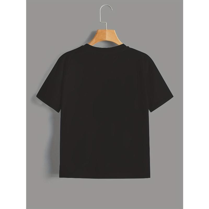 Kids Summer Crew Neck Short Sleeve T-Shirt with Skateboard & BOYS Letter Print