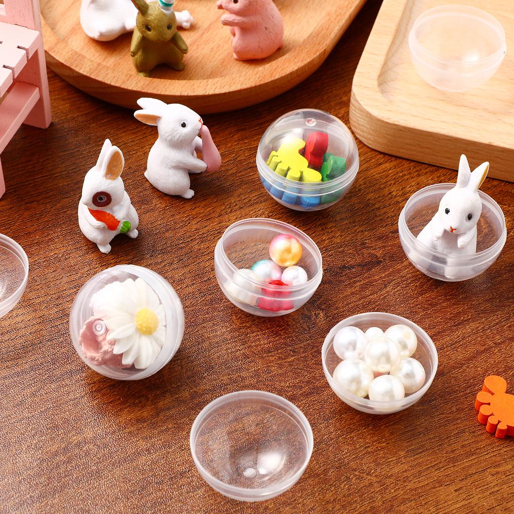 100/50pcs Christmas Transparent Children Stroage Balls Clear Plastic Containers Crafts Packaging For Wedding Party Gift Boxes