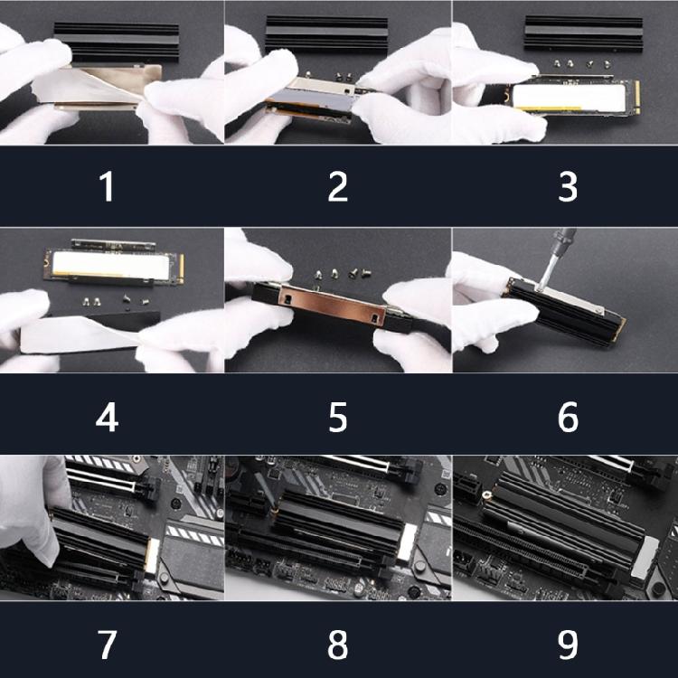 M.2 SSD HeatSink Heat Sink NVME M.2 2280 SSD Hard Disk Aluminum Heat Sink Radiators Thermal Cooling Pad for Desktop PC