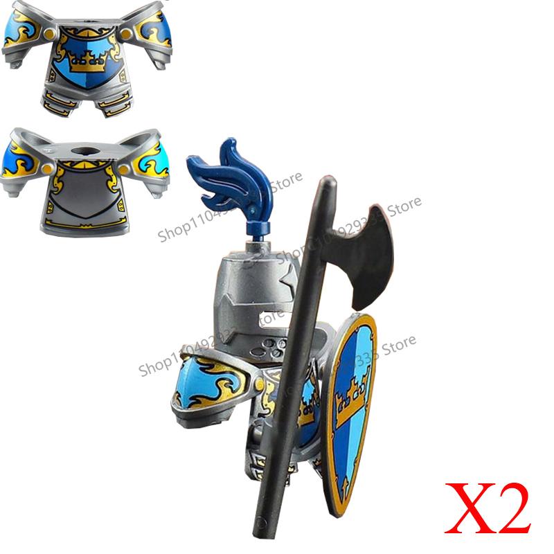 Medieval Military Soldiers Figures MOC Building Blocks Castle Black Eagle Wolf Octopus Griffin Ancient Knight Waffen Bricks Toys