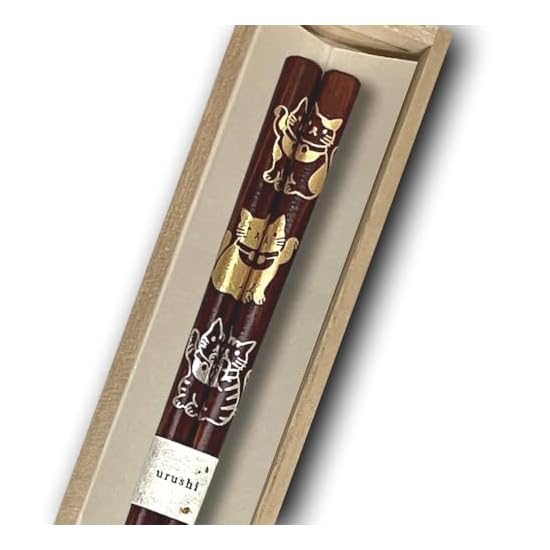 Hashimoto Kosaku Urushi Lakované nádobí Noto Hiba Urushi Hůlky, Série Talismanů, 1 Pár, M
