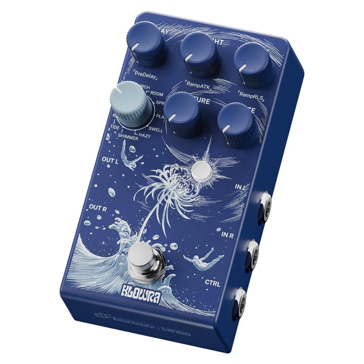 

Klowra Limbo Reverb Stereo Pedal Digital Guitar Pedal with 9 Stereo Ambient Reverb Analog True Freeze and Expression Pedal Support Reverb/Guitar