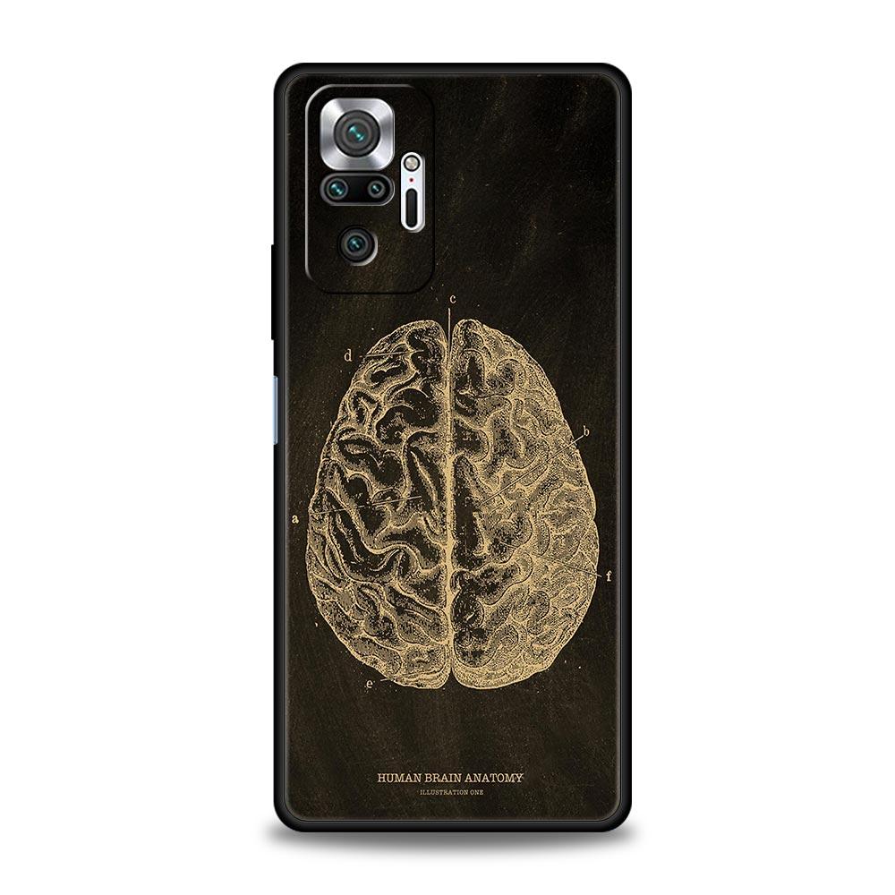 Anatomy Skeleton Chalkboard Body Heart Phone Case For Xiaomi Redmi Note 14 13 5G 10 11 12 Pro Plus 4G 14C 13C 12C 10C Cover