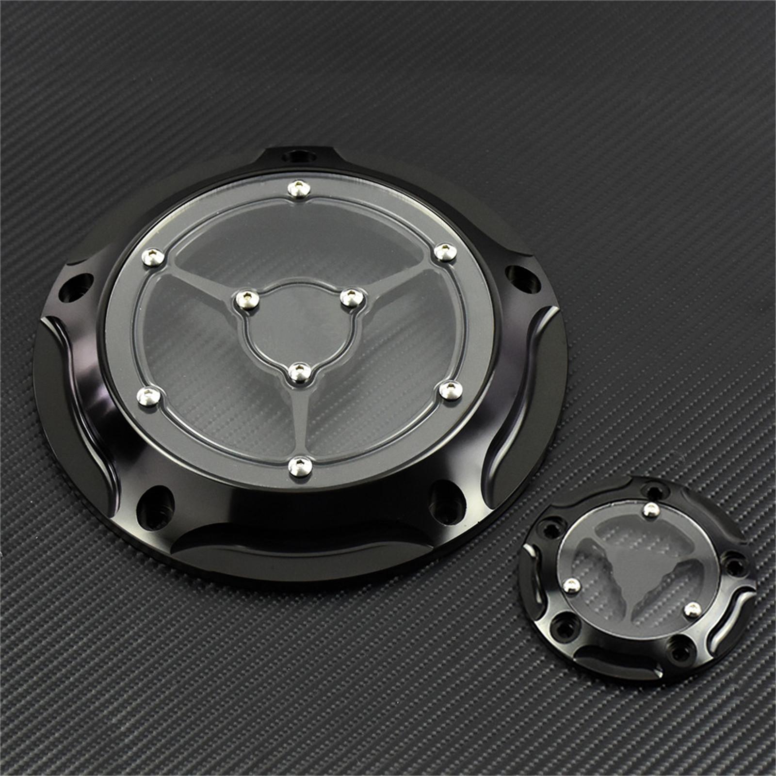 

Чехол для мотоцикла Дерби, крышка таймера сцепления, черный хром для Harley Touring Road King Dyna FLD Softail Deluxe FLSFB Derby Timing Cover C