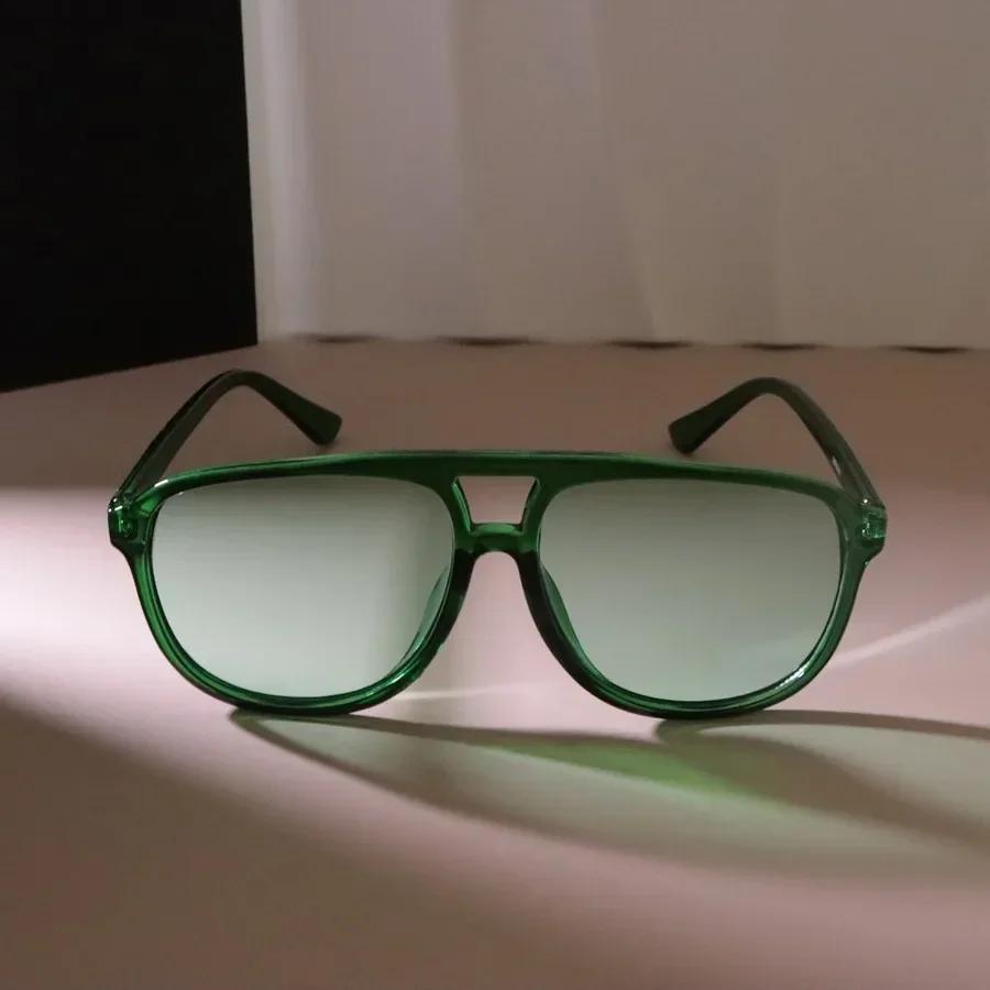 Cool Big Frame Sun Glasses Women Men Square Sunglasses Female Colorful Green Colors Mirror Designer Brand Fashion
