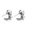 Silver Color Plated Transparent Round Balls Stud Earrings For Women