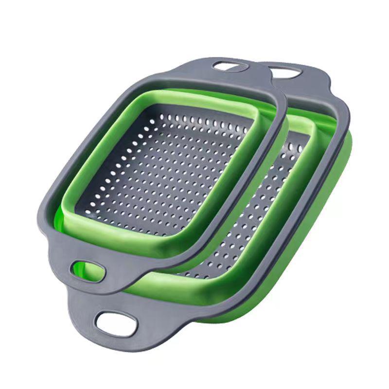 Foldable Round Vegetable & Fruit Washing Basket with Drain