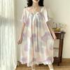 Women's Plus Size Ice Silk Nightdress - Summer Over-the-Knee, High-End, Loose Fit, Thin Section for Sizes Up To 300 Jin