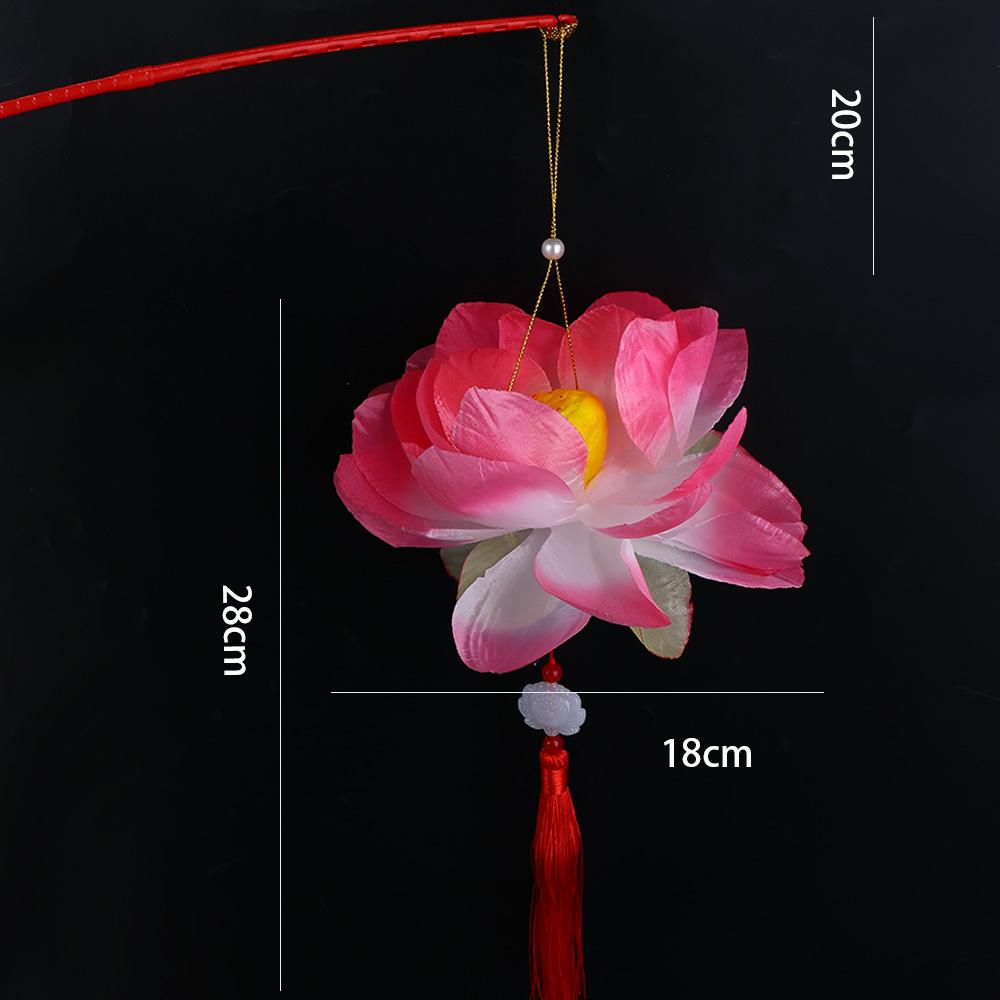 Chinese Glowing Portable Mid-Autumn Lantern Lotus LED Lantern Lotus Light Festival Lantern
