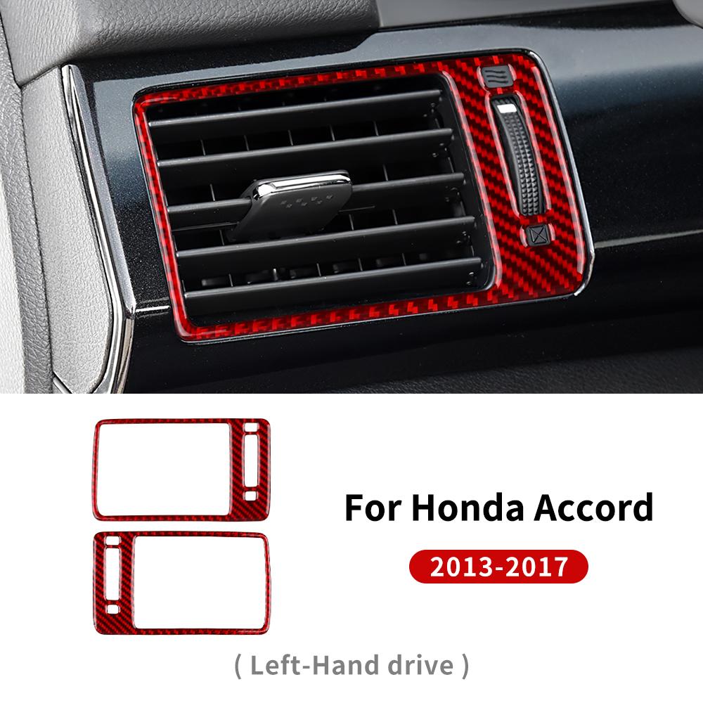 Real Soft Carbon Fiber For Honda Accord 2013 2014 2015 2016 2017 LHD Car Central Control Side Air Outlet Interior Accessories