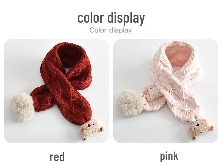 Stylový pletený šátek pro děti: Teplé, větruodolné, jednobarevné pro chlapce a dívky.