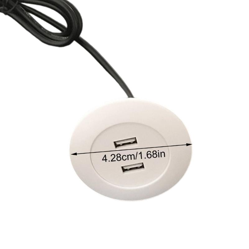 Furniture Concealed USB Panel Socket Desktop Embedded Double USB Socket for Phone Charging Double USB Charging Interface