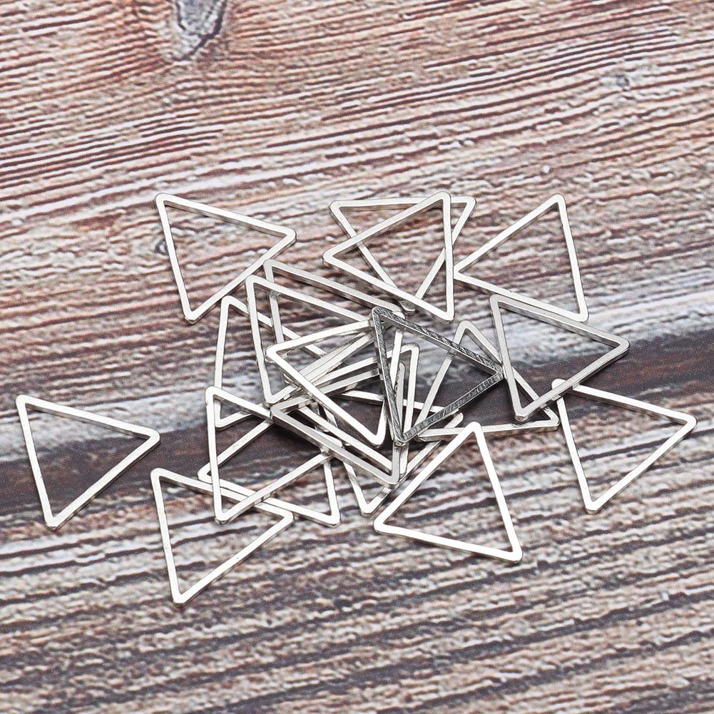 20pcs Geometric Hollowed Pendant DIY Craft Jewelry Earrings Making Accessories (15mm Triangles)