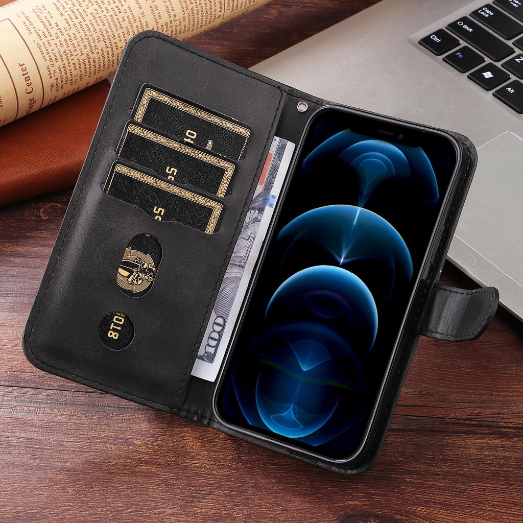 For Samsung Galaxy S26 Edge PU Leather Cases with Zipper Pocket Wallet Phone Cover Stand