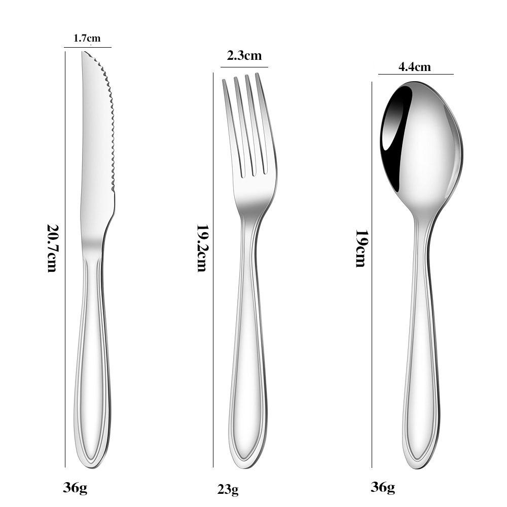 Crimping handle Stainless steel knife fork spoon Western tableware Suitable for kitchen and dining room