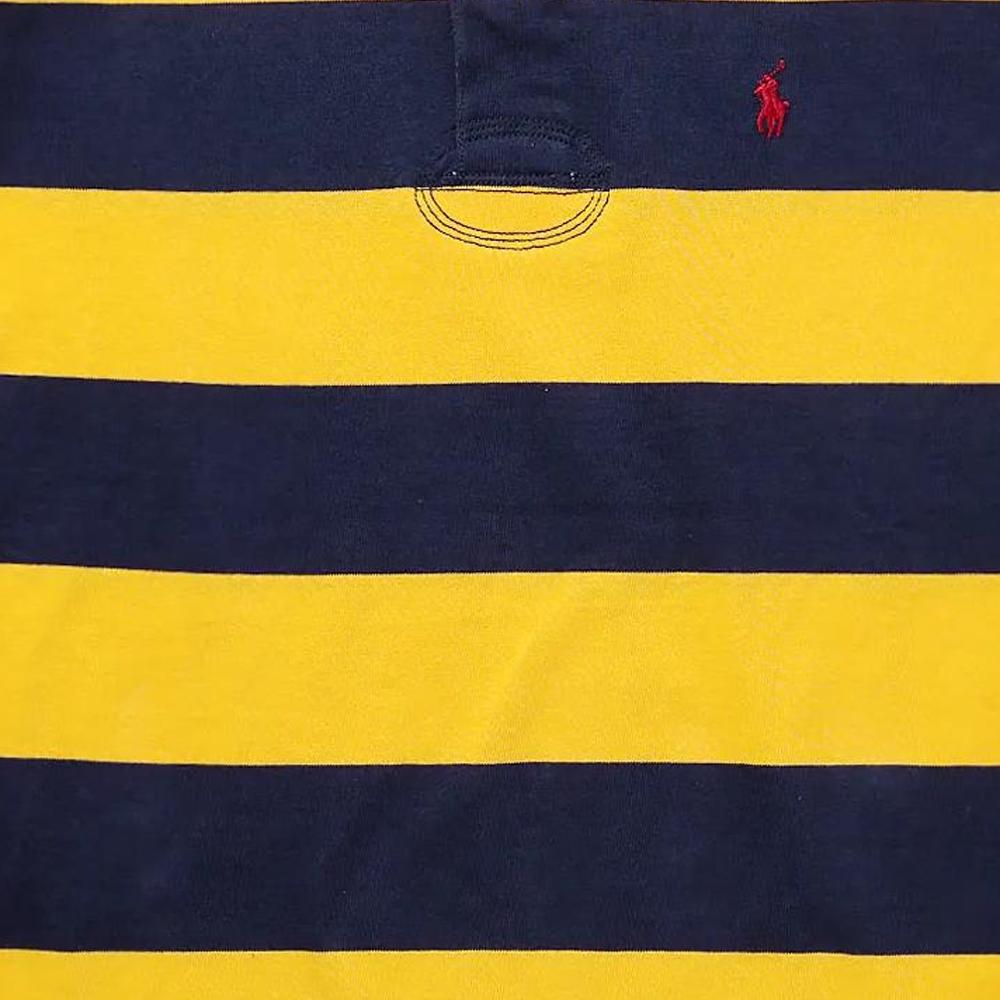 Polo Ralph Lauren Color Block Gestreiftes Logo Bestickt Pullover Langarm Poloshirt Herren Tops Gelb 710717116-042