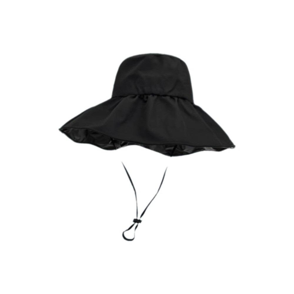 Solid Color Women Fisherman Hat Anti-Ultraviolet Foldable Wide Brim Sun Hat Adjustable Sunshade Sun Protection Hat