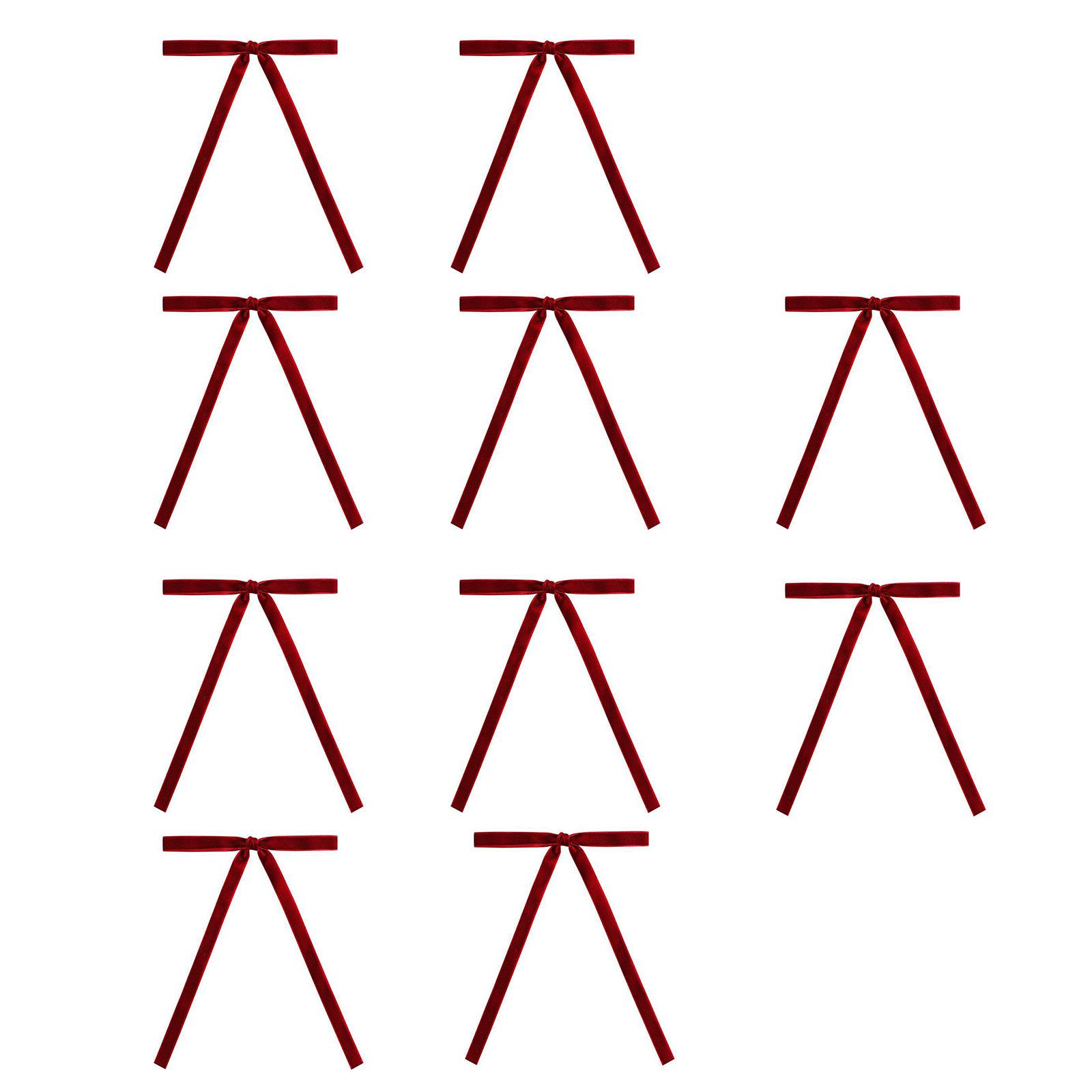 

Set Of 10 Velvets Bowknot for Christmas Decoration Pre Tied Butterfly Knot with Twist Tie Gift Wrapping Ribbon Bows красный