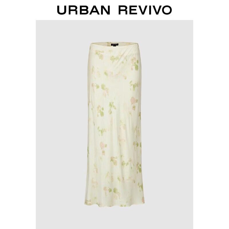 UR2026 Women s Casual Fresh Floral Printed Mermaid Skirt S