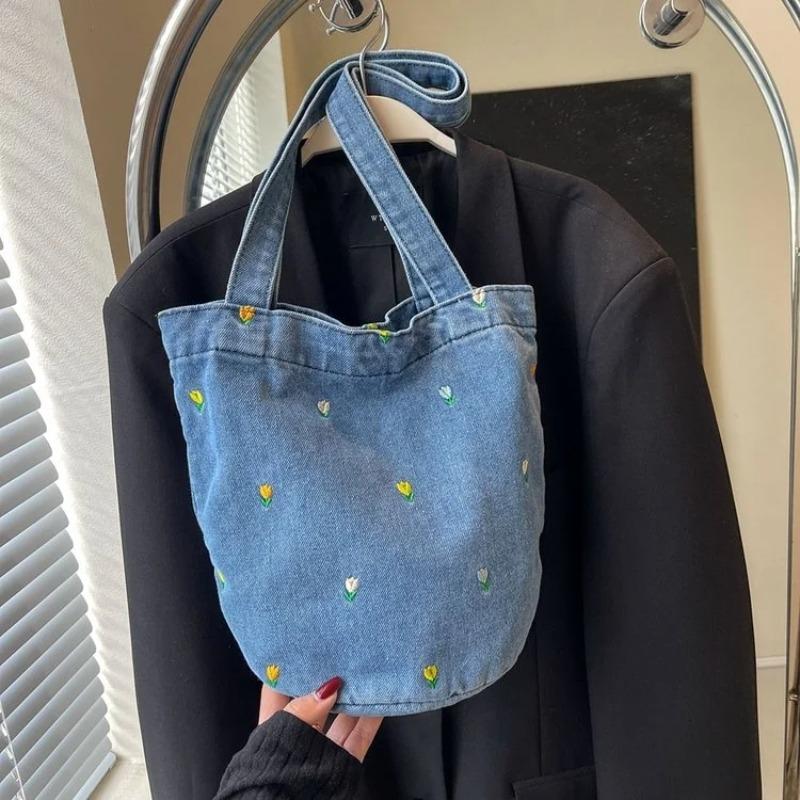 Women Shoulder Bag Large Capacity Denim Tote Bag Fashi Underarm Harajuku Handbag Clutch Bags Simple Female Commuter bags 2026