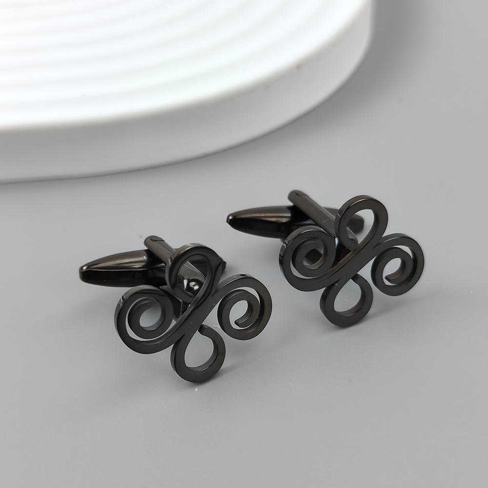 Men's Chinese knot cufflinks, high quality shirt suit buttons, stainless steel gold plated, jewelry for formal occasions