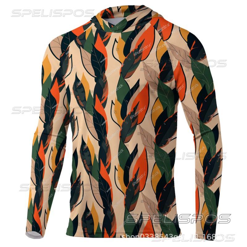 Mens Quick-Dry UV Protection Long Sleeve Fishing Hoodie Outdoor Summer Activities Cycling Jersey Style