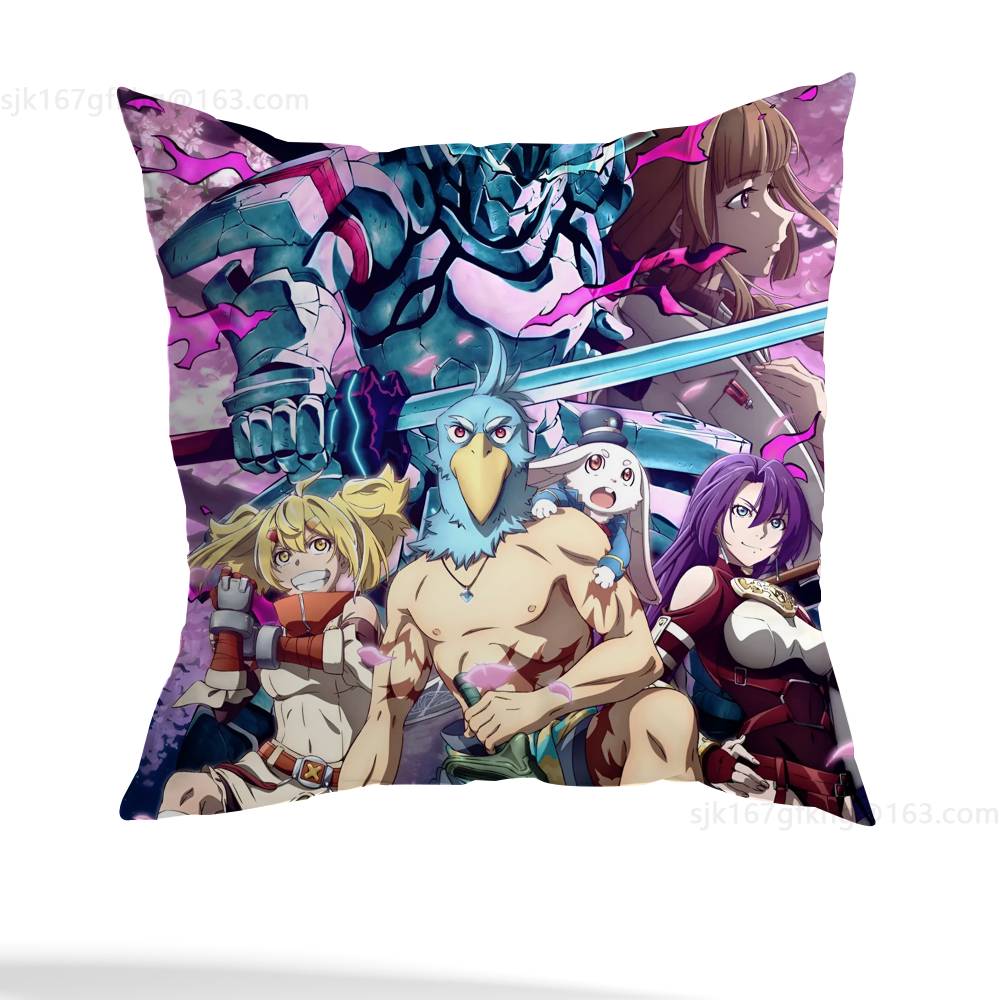 Anime Shangri-La Frontier Pillow Case Anti-dustmite Pillowcase Invisible zipper silky short plush Sofa cushion cover