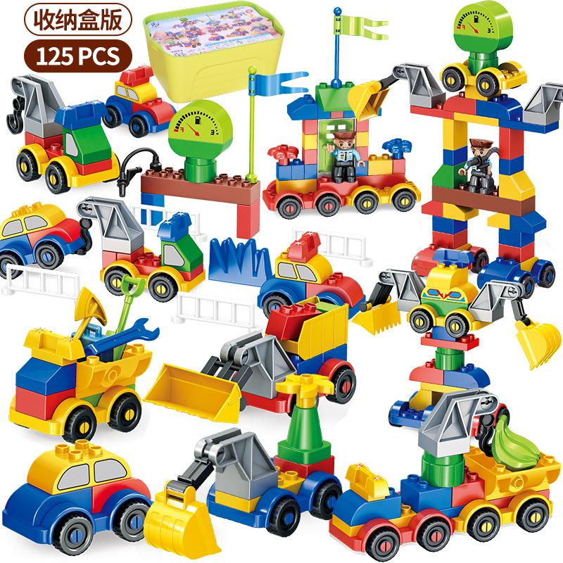 Children City Police Building Block Toy Baby Assembly Car 2 Girls Boys 3-6 Years Old